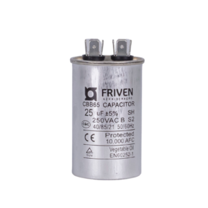 Capacitor Permanente 25UF 250V Alumínio CBB65 - Friven
