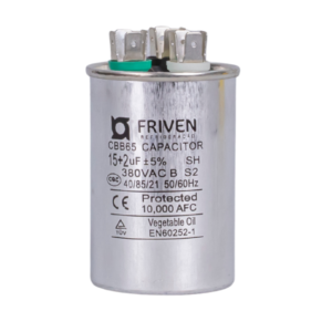 Capacitor Duplo 15 + 2 UF 380V CBB65 - Friven