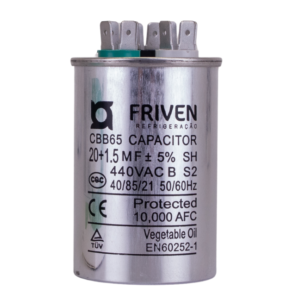 Capacitor Duplo 20 + 1,5UF 440V Alumínio CBB65 - Friven