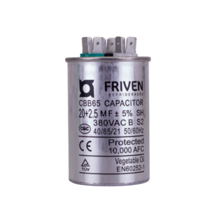 Capacitor Duplo 20 + 2,5UF 380V Alumínio CBB65 - Friven