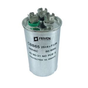 Capacitor Duplo 25 + 4UF 440V Alumínio CBB65 - Friven