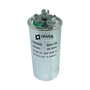 Capacitor Duplo 30 + 8UF 380V Alumínio CBB65 - Friven