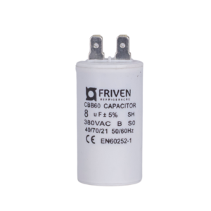 Capacitor Permanente 8UF 380V Termoplástico CBB60 - Friven