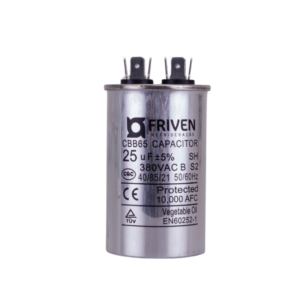 Capacitor Permanente 25UF 380V Alumínio CBB65 - Friven