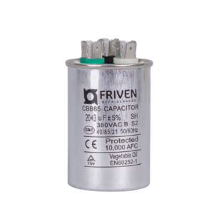 Capacitor Duplo 20 + 3UF 380V Alumínio CBB65 - Friven