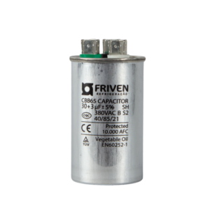 Capacitor Duplo 30 + 3UF 380V Alumínio CBB65 - Friven