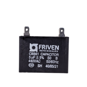 Capacitor Preto Quadrado 4Uf 440V Cbb61 - Friven