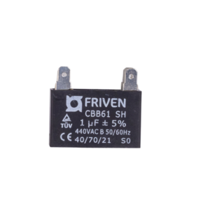 Capacitor Preto Quadrado 1Uf 450V Cbb61 - Friven