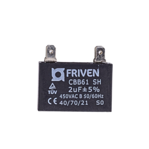 Capacitor Preto Quadrado 2Uf 450V Cbb61 - Friven