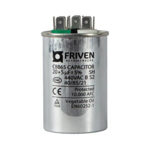 Capacitor Duplo 20 + 5UF 440V Alumínio CBB65 - Friven