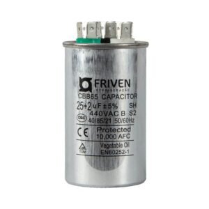 Capacitor Duplo 25 + 2UF 440V Alumínio CBB65 - Friven