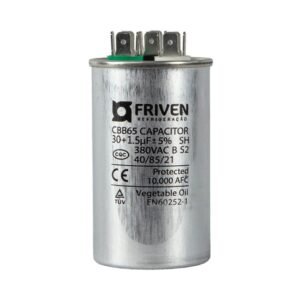 Capacitor Duplo 30 + 1,5UF 380V Alumínio CBB65 - Friven