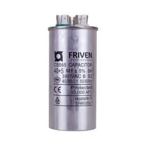 Capacitor Duplo 40 + 5UF 380V Alumínio CBB65 - Friven