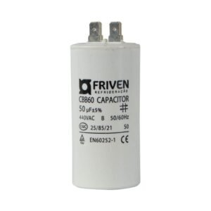 Capacitor Permanente 50UF 440V Termoplástico CBB60 - Friven