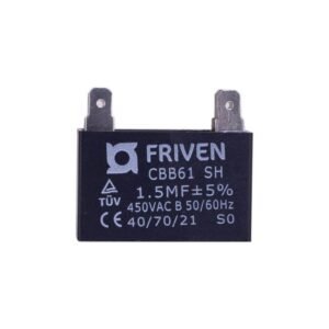Capacitor Preto Quadrado 1,5Uf 450V Cbb61 - Friven